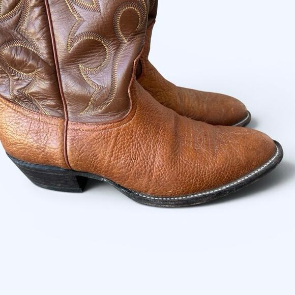 Nocona Cowboy Boots Men’s 9.5D Brown Leather Western Made in USA Classic Vintage main image 4